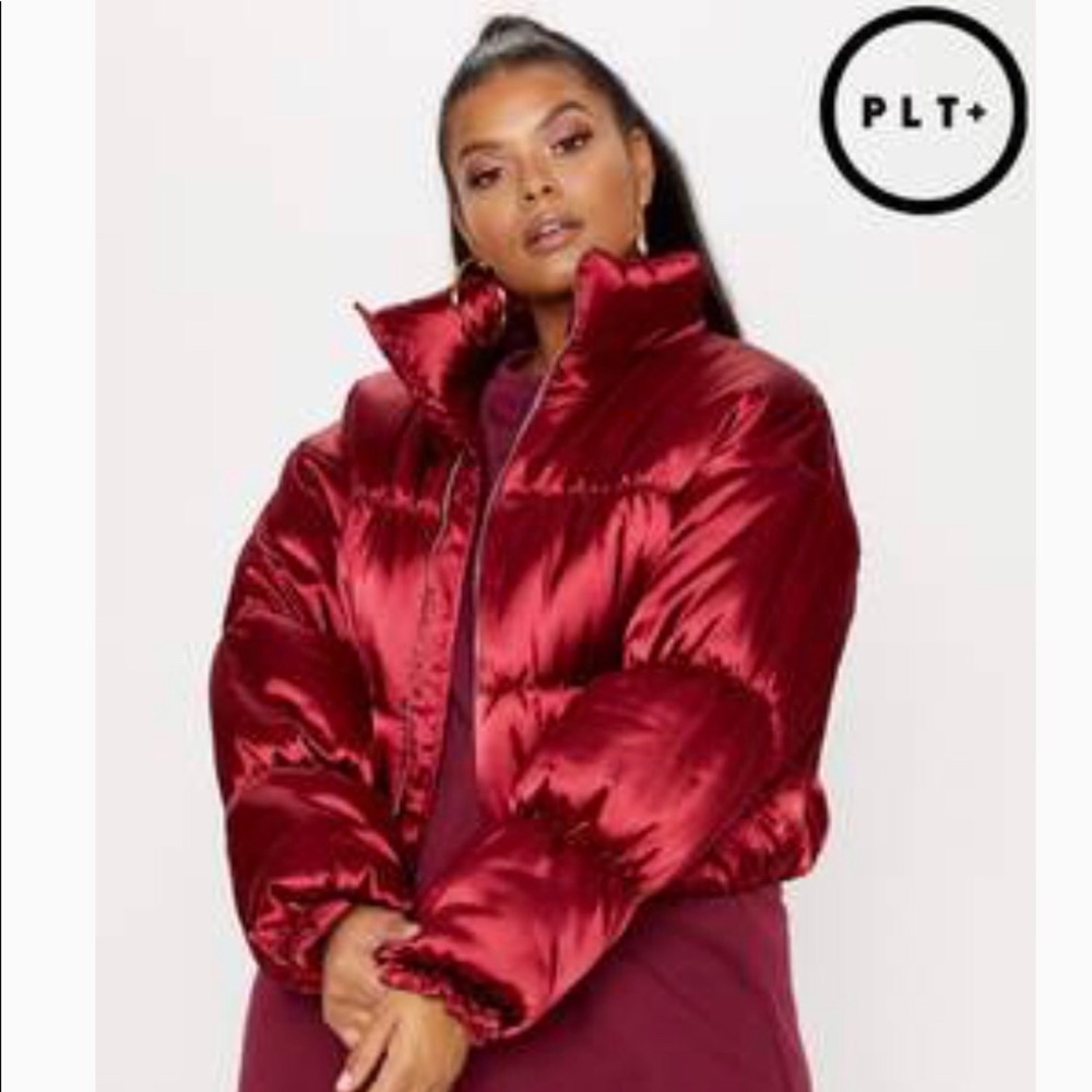 Satin puffer jacket
